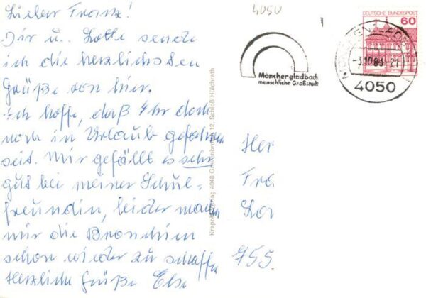 Moenchengladbach Schloss Myllendonk Abteiberg Wasserturm Haus Westland Bunter Ga – Bild 2