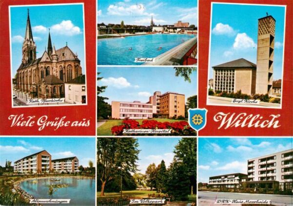 Willich Kirche Freibad Hospital Altenwohnungen Volkspark DRK-Haus Moosheide
