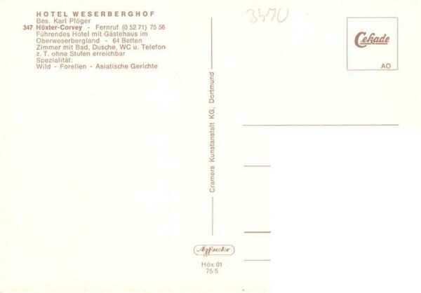 Corvey Hoexter Weser Hotel Weserberghof – Bild 2