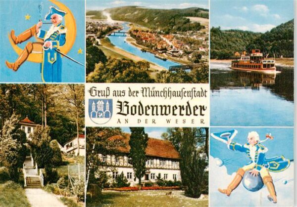 Bodenwerder Muenchhausen Panorama Fahrgastschiff