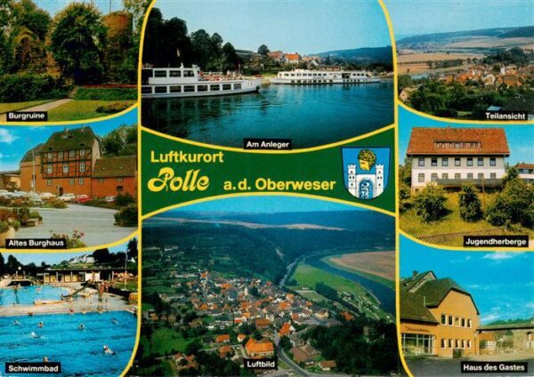 Polle Oberweser Burgruine Dampfer Anleger Jugendherberge Haus des Gastes Altes B
