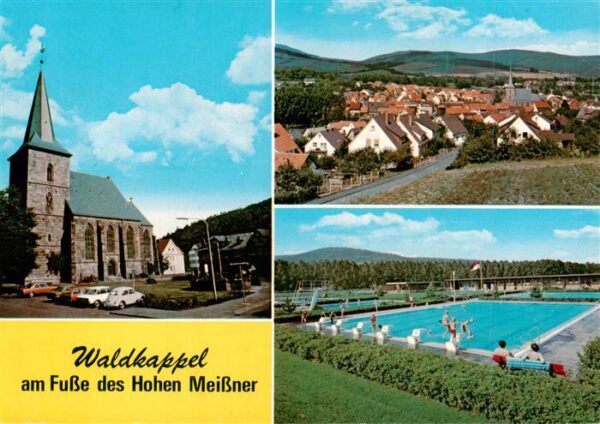 Waldkappel Kirche Freibad Panorama