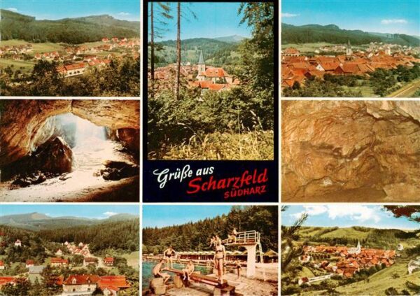 Scharzfeld Herzberg am Harz Teilansichten Hoehle Freibad