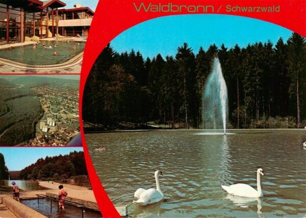 Waldbronn Albtal Thermalbad Fliegeraufnahme Wassertreten Schwanenteich Fontaene