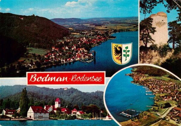 Bodman-Ludwigshafen Bodensee Fliegeraufnahmen Burgruine Kirche