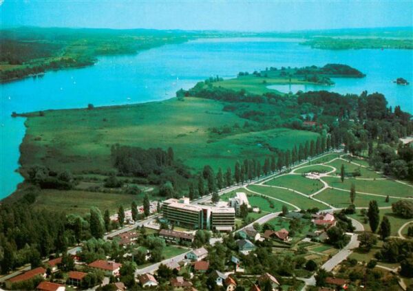 Radolfzell Bodensee Fliegeraufnahme mit Halbinsel Mettnau