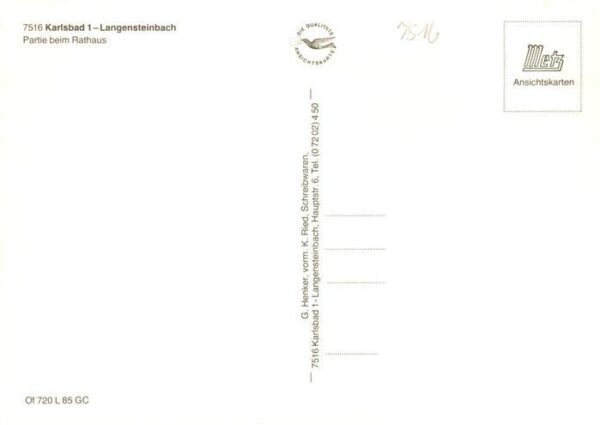 Langensteinbach Karlsbad Karlsruhe BW Partie beim Rathaus – Bild 2