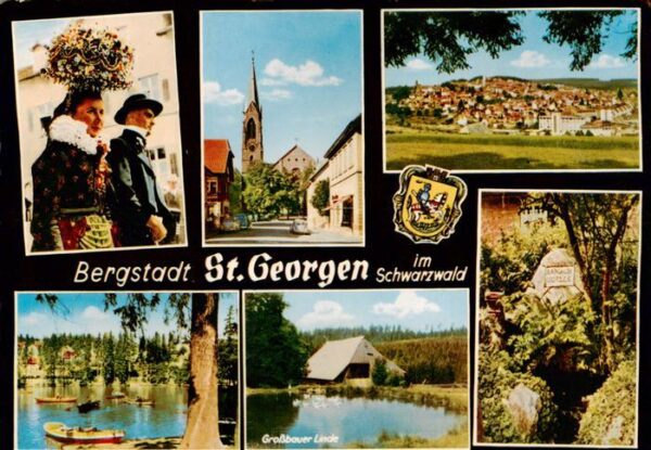 St Georgen  Schwarzwald Trachten Kirche Panorama Grossbauer Linde Bamach Quelle