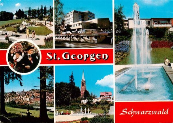 St Georgen  Schwarzwald Minigolf Hotel Panorama Kirche Fontaene