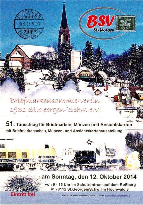 St Georgen  Schwarzwald Ortspartie mit Kirche