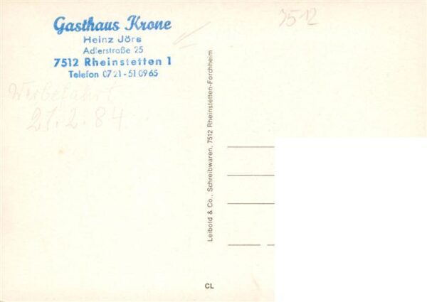 Forchheim Rheinstetten Fliegeraufnahmen Strassenpartie Panorama Gasthaus Krone – Bild 2