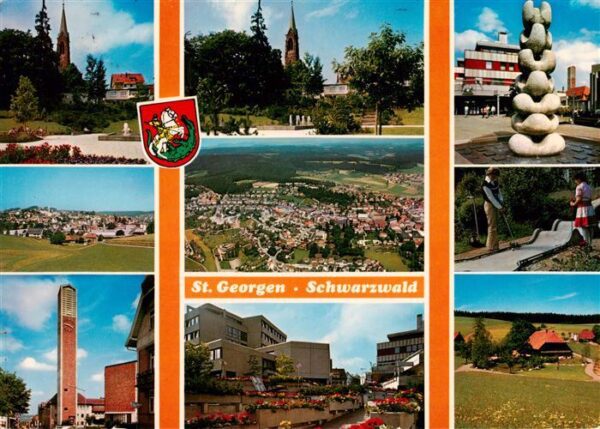 St Georgen  Schwarzwald Park Kirche Brunnen Panorama Fliegeraufnahme Minigolf Ki