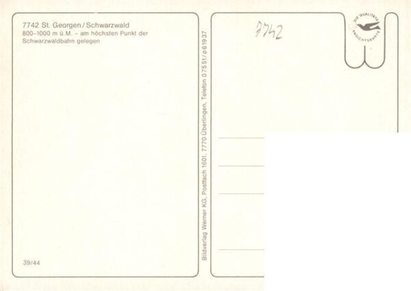 St Georgen  Schwarzwald Ortspartie Brunnen Kirche Rathaus Park – Bild 2