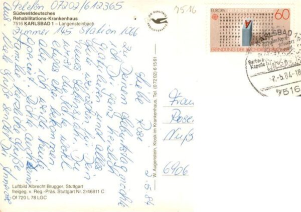 Langensteinbach Karlsbad Karlsruhe BW Fliegeraufnahme mit Suedwestdeutsches Reha – Bild 2