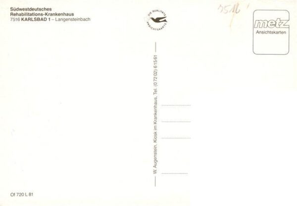 Langensteinbach Karlsbad Karlsruhe BW Suedwestdeutsches Reha Krankenhaus – Bild 2