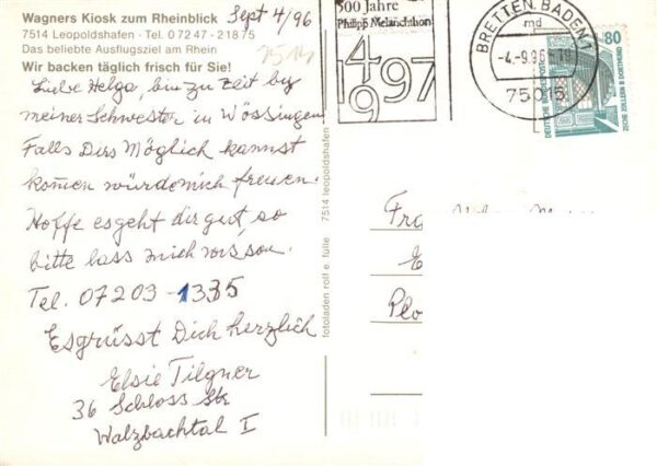 Leopoldshafen Eggenstein-Leopoldshafen Wagners Kiosk zum Rheinblick Anleger Terr – Bild 2