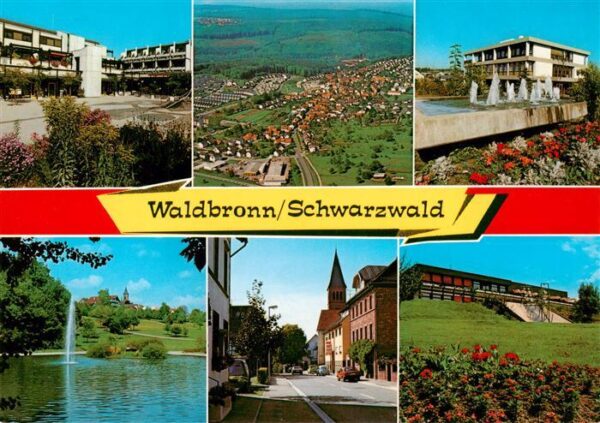 Waldbronn Albtal Kurhaus Fliegeraufnahme Wasserspiele Kurpark Fontaene Ortsparti