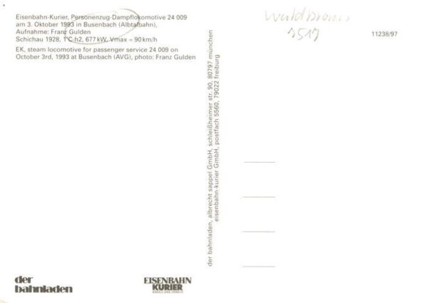 Busenbach Waldbronn Eisenbahn Kurier Personenzug Dampflokomotive 24 009 – Bild 2