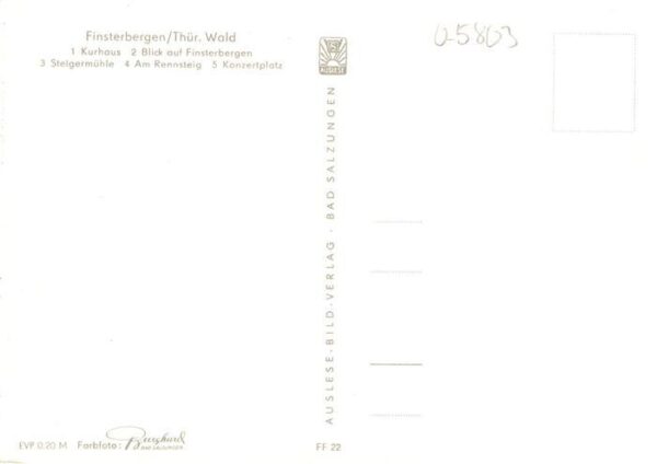 Finsterbergen Bad Kurhaus Ortsansicht Steigermuehle Am Rennsteig Konzertplatz – Bild 2