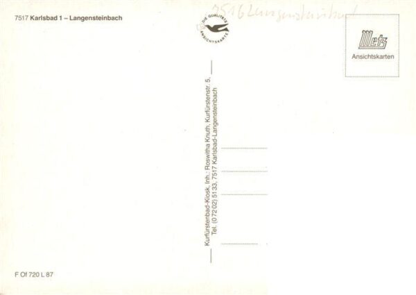 Langensteinbach Karlsbad Karlsruhe BW St Barbarakapelle Panorama Sanatorium Beim – Bild 2