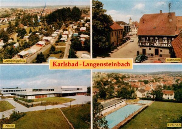 Langensteinbach Dinkelsbuehl Bayern Campingplatz Rathaus Schule Freibad