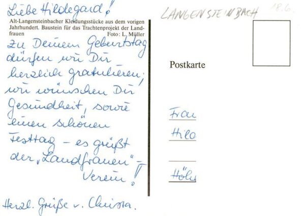 Langensteinbach Karlsbad Karlsruhe BW Alt Langensteinbacher Kleidungsstuecke Tra – Bild 2
