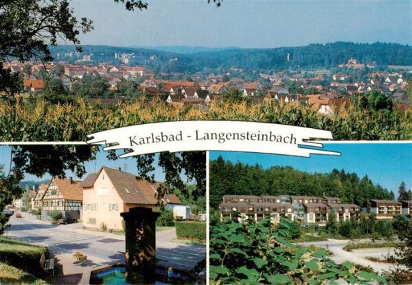 Langensteinbach Karlsbad Karlsruhe BW Panorama Strassenpartie Park