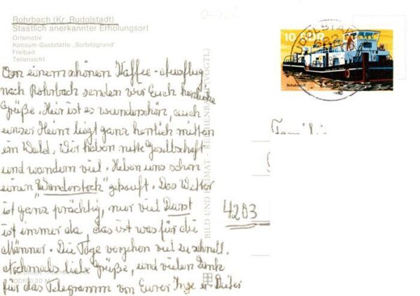 Rohrbach Rudolstadt Saalfeld Ortsmotiv Konsum Gaststaette Sorbitzgrund Freibad T – Bild 2
