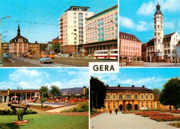 Gera  Thueringen Strasse der Republik Terrassencafe Osterstein Rathaus Orangerie