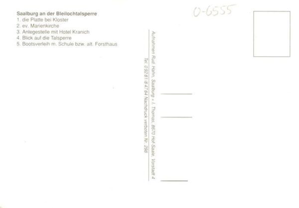 Saalburg Saale Thueringen Platte bei Kloster Ev Marienkirche Anlegestelle mit Ho – Bild 2