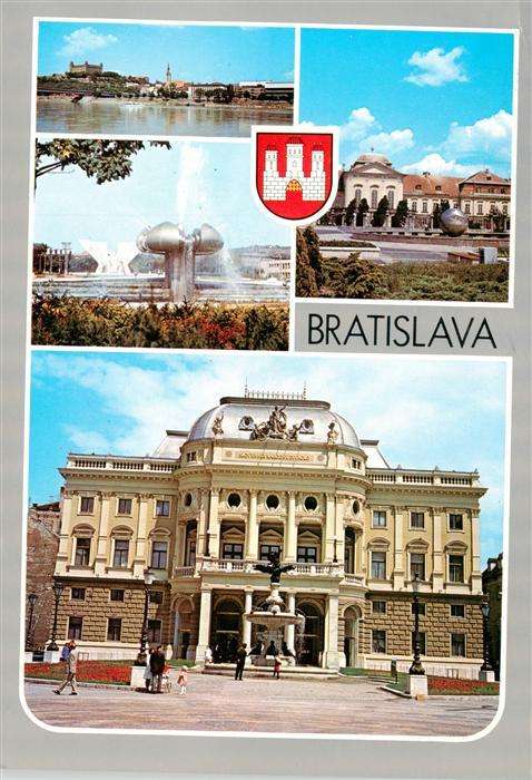 Bratislava Pressburg Pozsony SK Pohlad na hrad Fontana na Gottwaldovom namesti D