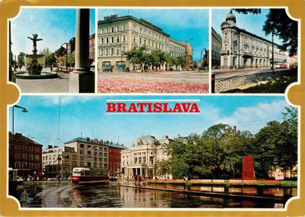 Bratislava Pressburg Pozsony SK Ganymedova fontana Dom ceskoslovensko sovietskeh
