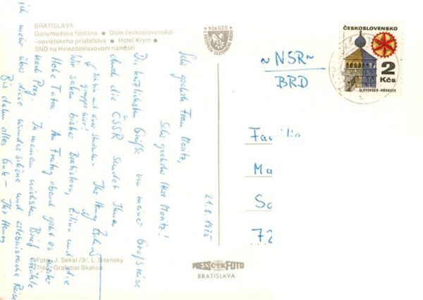 Bratislava Pressburg Pozsony SK Ganymedova fontana Dom ceskoslovensko sovietskeh – Bild 2