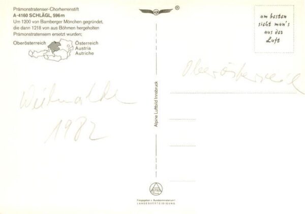 Schlaegl Oberoesterreich AT Fliegeraufnahme mit Praemonstratenser Chorherrenstif – Bild 2