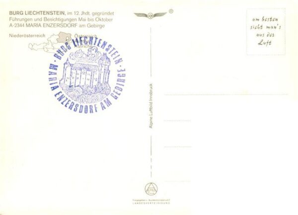 Maria-Enzersdorf AT Burg Liechtenstein Fliegeraufnahme – Bild 2