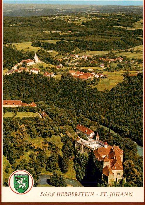St Johann Herberstein Steiermark AT Fliegeraufnahme mit Schloss Herberstein