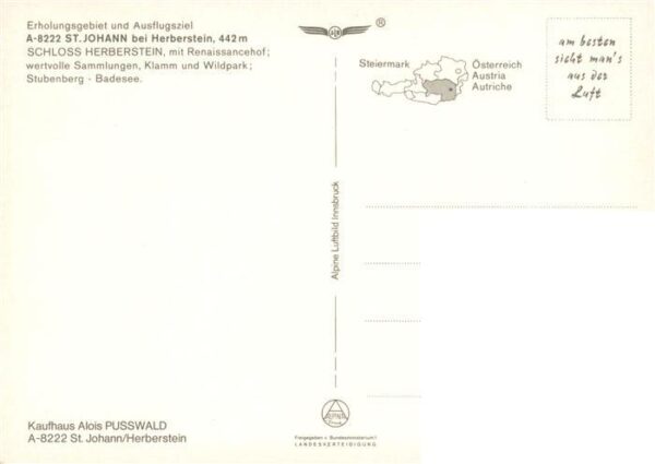 St Johann Herberstein Steiermark AT Fliegeraufnahme mit Schloss Herberstein – Bild 2