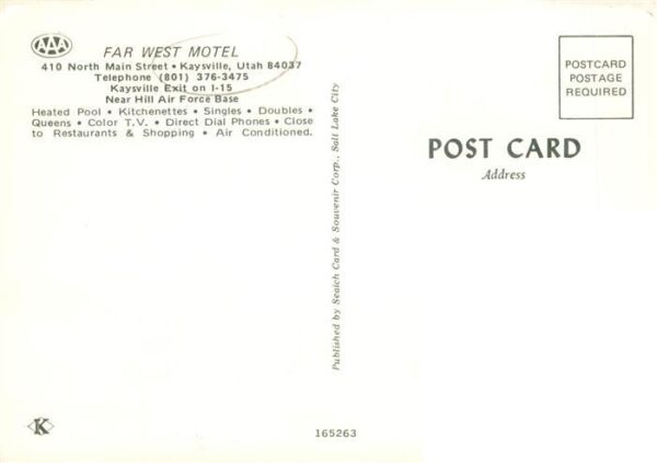 Kaysville Utah USA Far West Motel – Bild 2