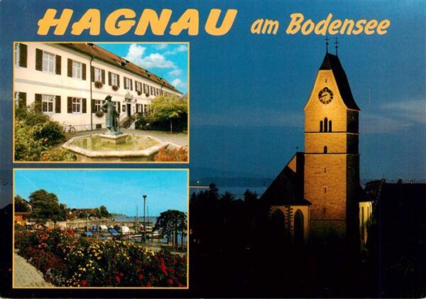 Hagnau Bodensee Brunnen Yachthafen Kirche