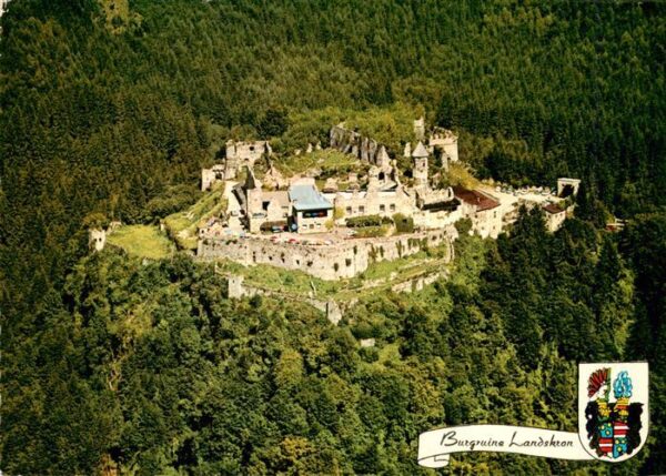 Landskron Ruine Ossiachersee Kaernten AT Fliegeraufnahme Burgruine Landskron