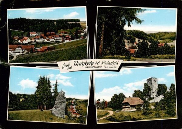 Burgberg Koenigsfeld Schwarzwald Panorama Teilansichten Burgruine Schwarzwaldhau