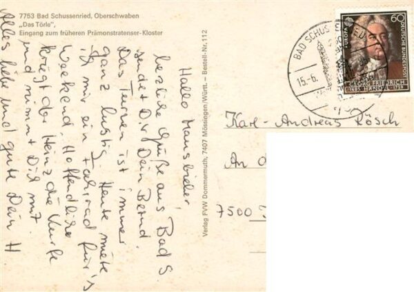 Bad Schussenried Eingang zum frueheren Praemonstratenser Kloster – Bild 2
