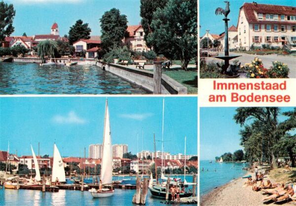 Immenstaad Bodensee Promenade Strassenpartie Yachthafen Strand