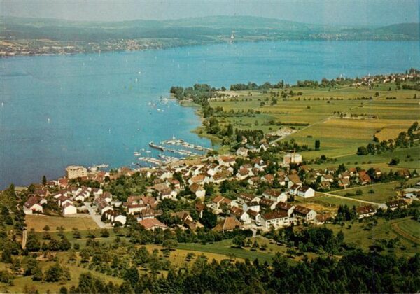 Wallhausen Bodensee Fliegeraufnahme mit Bootshafen Strandbad Campingplatz