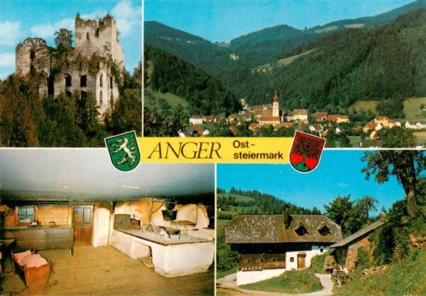 Anger Steiermark AT Ruine Waxenegg Heimatmuseum Rauchstubenhaus Panorama