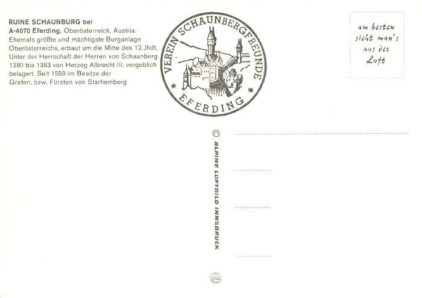 Eferding Oberoesterreich AT Ruine Schaunburg Fliegeraufnahme – Bild 2