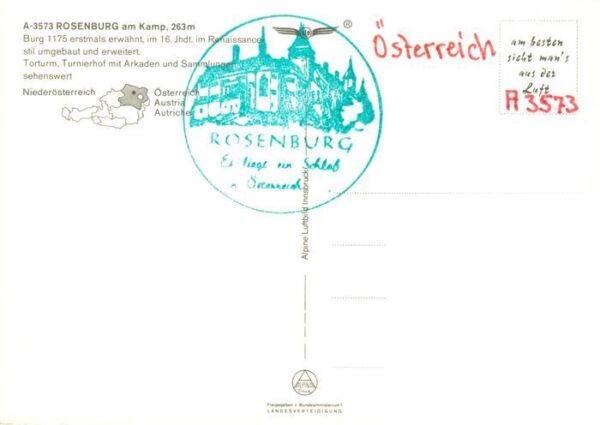 Rosenburg Kamp Waldviertel AT Burg Rosenburg mit Torturm Arkaden und Sammlungen – Bild 2
