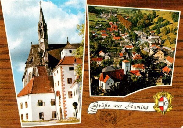 Gaming Niederoesterreich AT Kirche Fliegeraufnahme