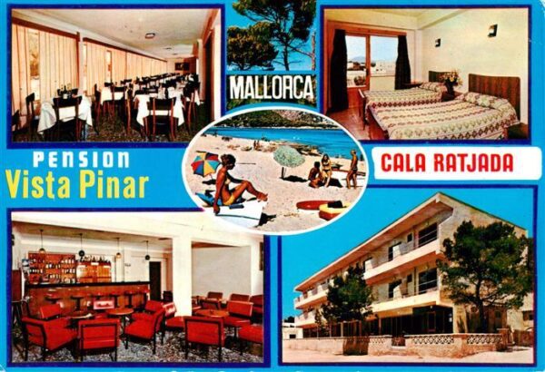 Cala Ratjada Mallorca Pension Vista Pinar Speisesaal Bar Zimmer Strand