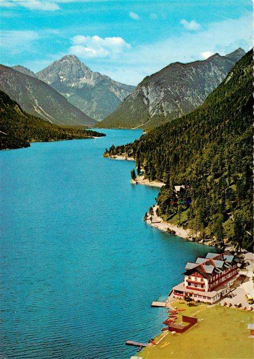 Plansee Tirol AT Hotel Forelle Fliegeraufnahme